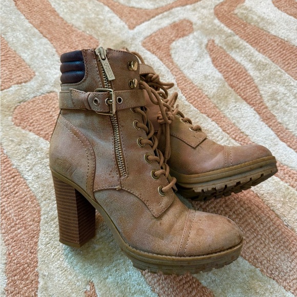 Guess Shoes - Guess Brown Lace-Up Boots